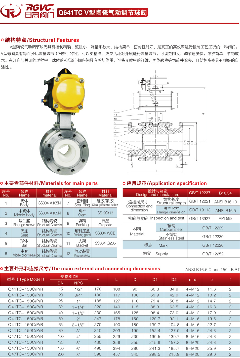 Q641TC V型陶瓷氣動(dòng)調(diào)節(jié)球閥